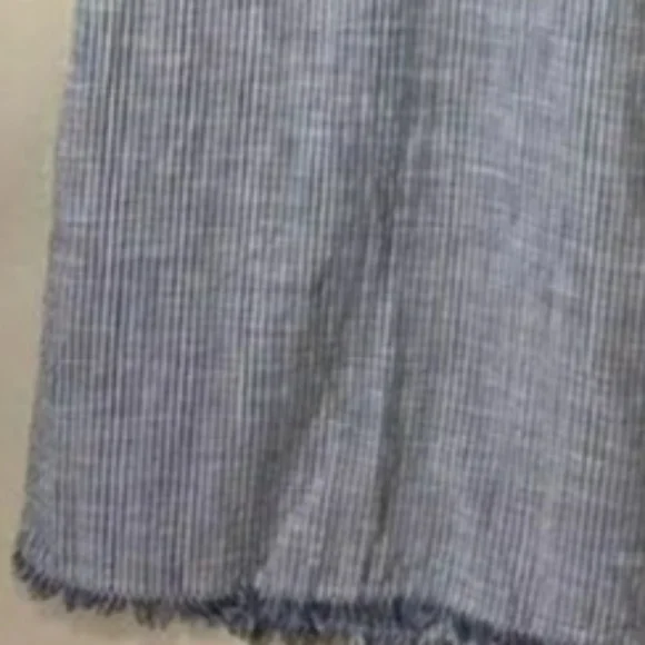 True Craft Blue & White Striped Tunic/Dress with Frayed Hems (fits like medium) - Picture 6 of 10